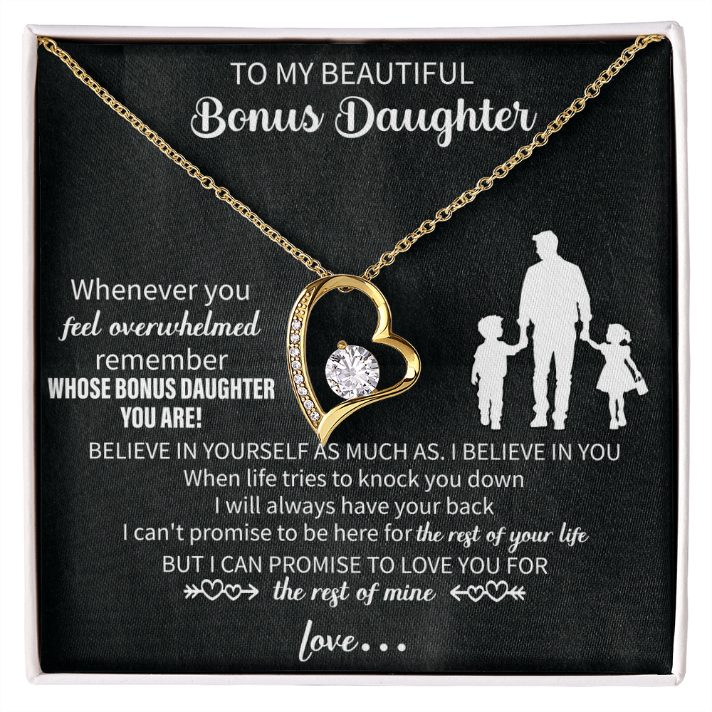 To my beautiful Daughter necklace From Mom, Heartfelt Message, Elegant Jewelry Box, Unique Mothers Day Keepsake, Beautiful Birthday Gift, Premium Mother Daughter Necklace - Beauty Belliss
